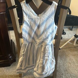 Copper Key Blue and White Striped Kids Casual Dress